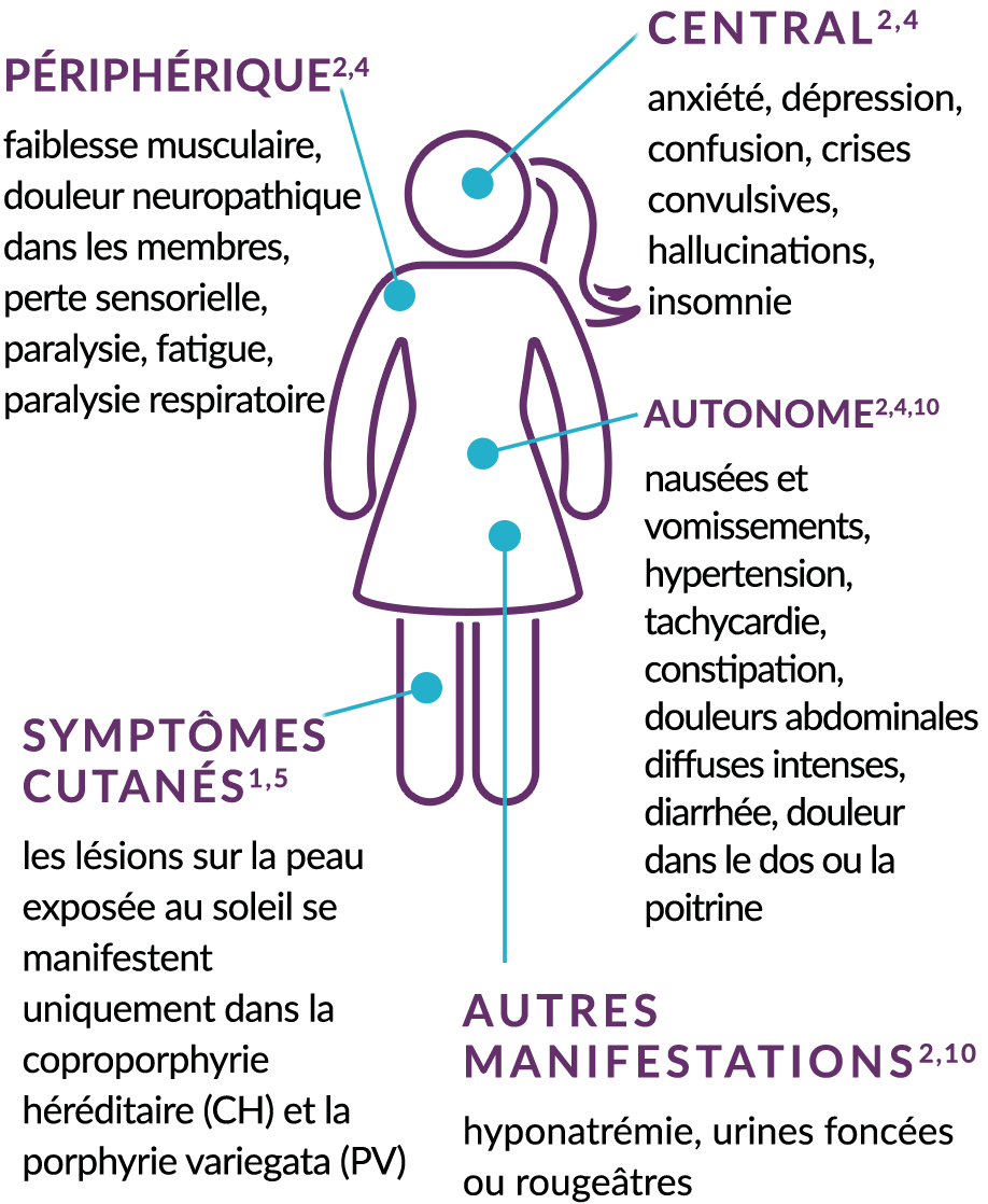 Symptômes de la porphyrie hépatique aiguë